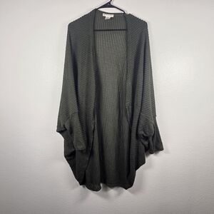 Olive Green Waffle Knit Cardigan
